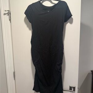 Stretch Black Women's Maternity Midi Dress